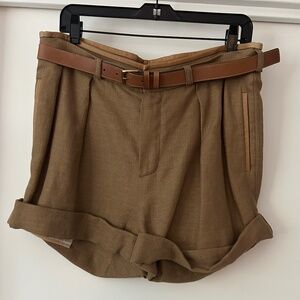 Chloe leather trimmed trouser shirt with belt